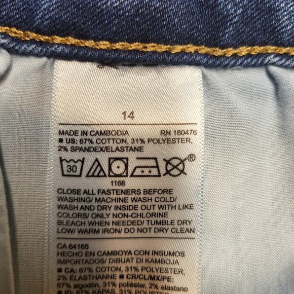 Old Navy Jeans Womens 14 Blue Medium Wash Kicker Boot-Cut Mid-Rise Stretch Denim - Picture 4 of 10